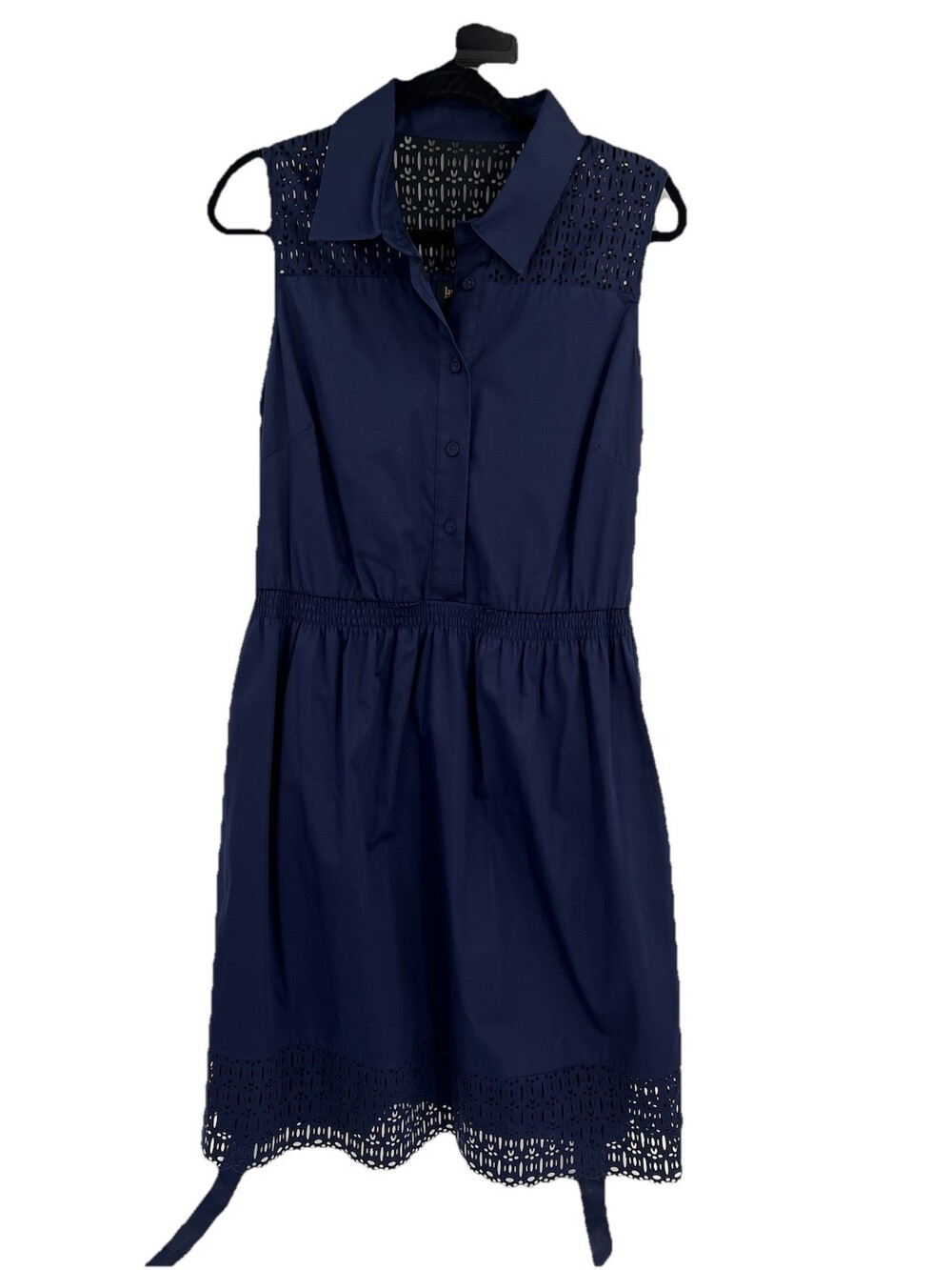 Laundry by Shelli Segal Sleeveless Navy Knee Length Dress with belt Size 12